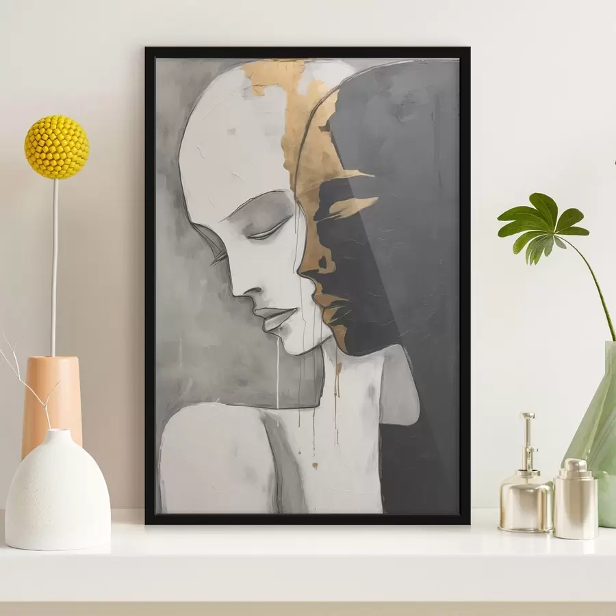 murales de pared Siluetas contrastadas con toques abstractos f43280