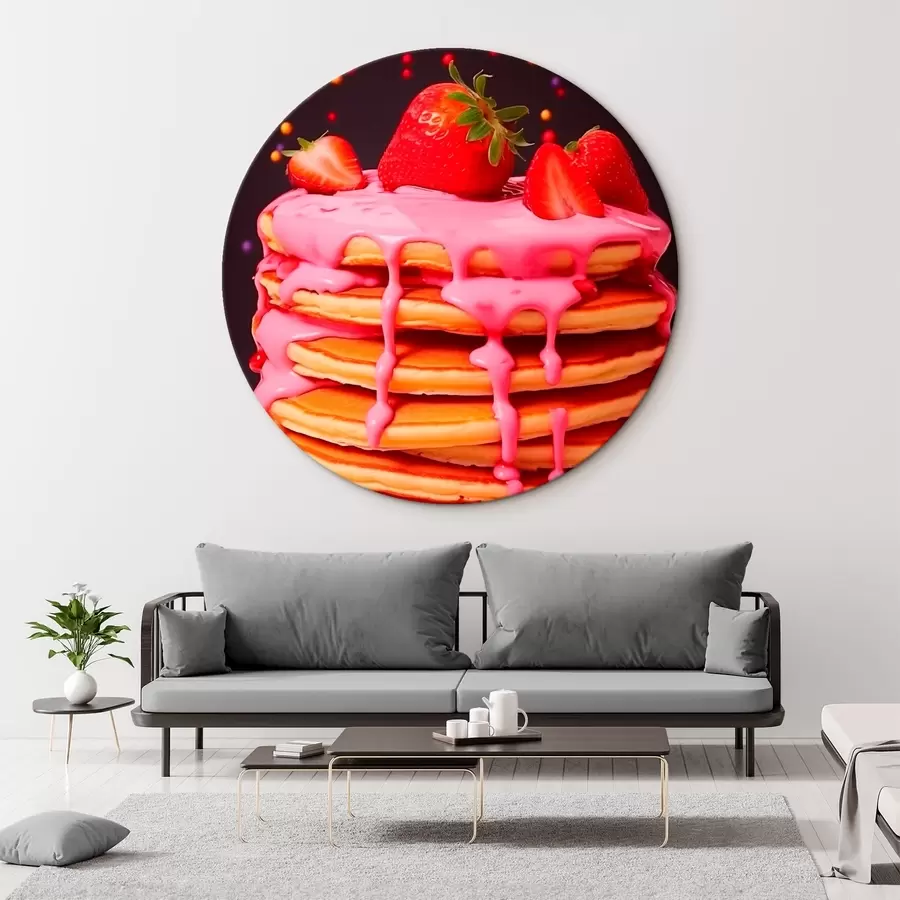 murales de pared Tortitas con fresas y glaseado rosa r43263