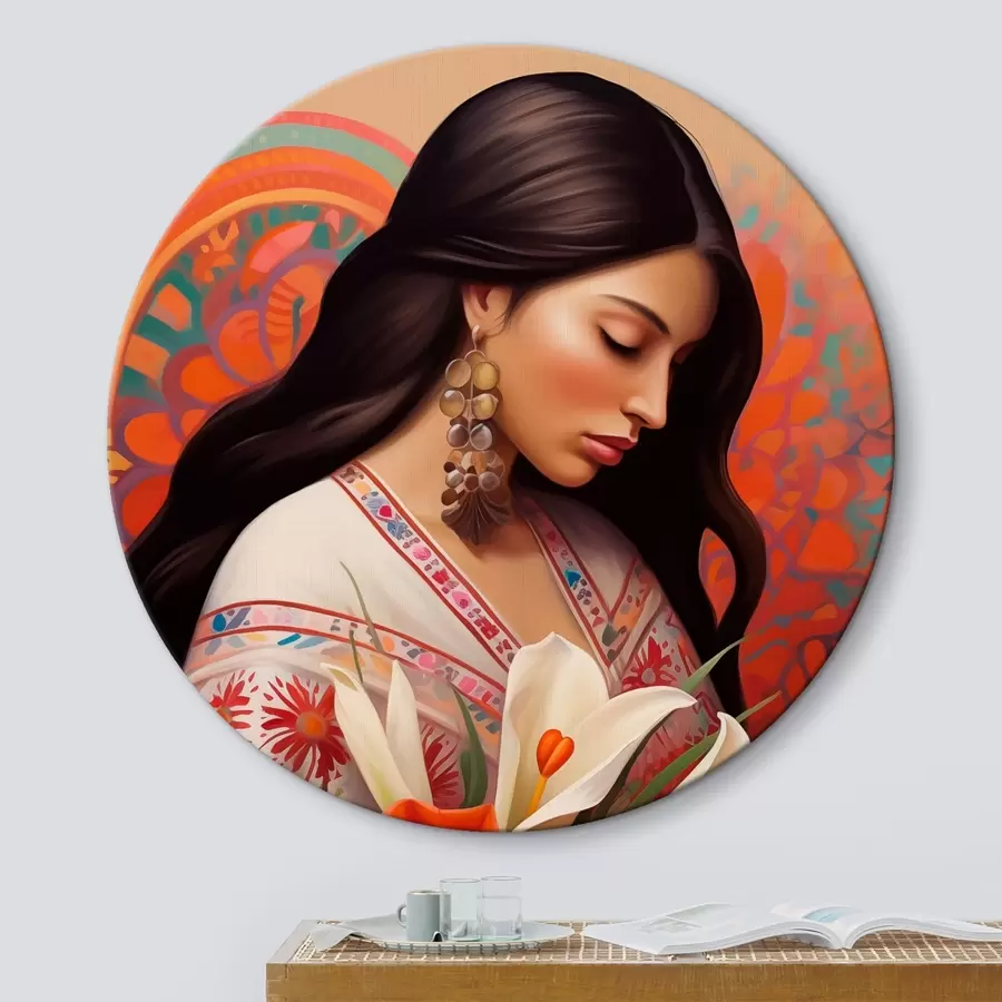 murales de pared Imagen tradicional con un ramo de lirios r43268