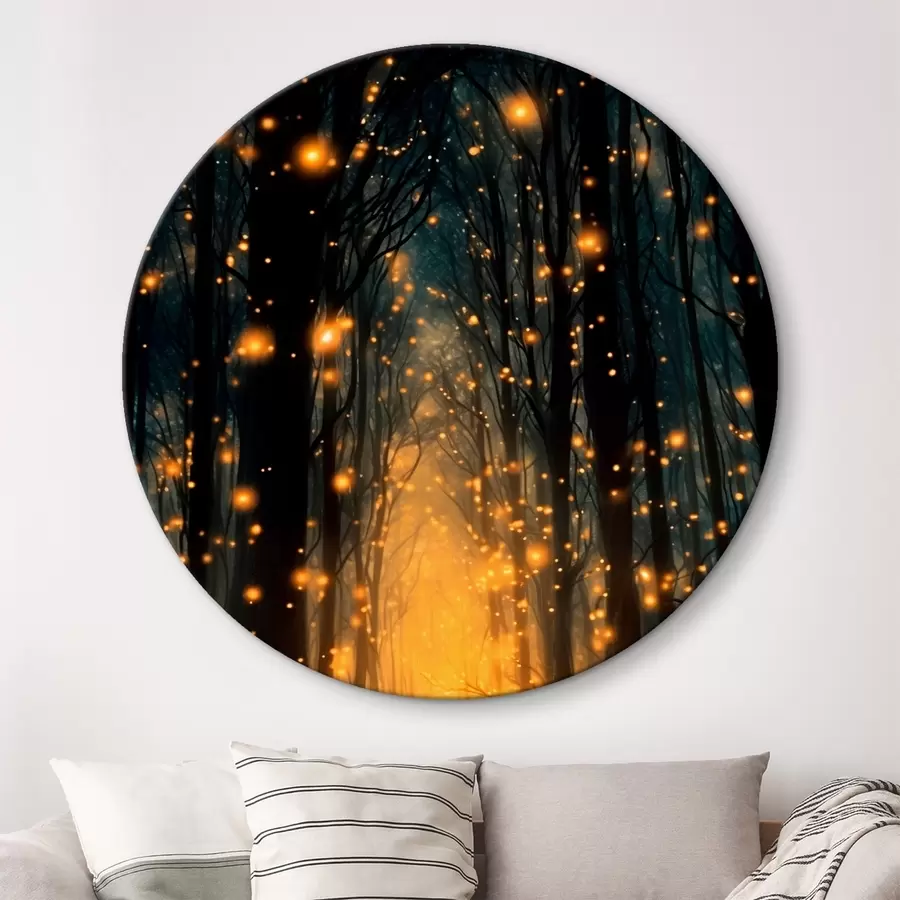 murales de pared Bosque mágico con luciérnagas r43272