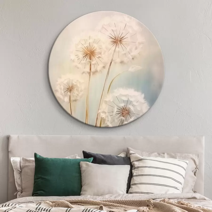 murales de pared Delicados dientes de león sobre fondo pastel r43279