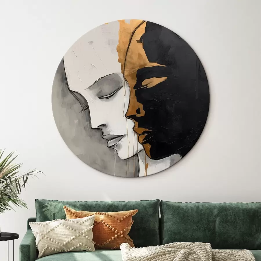 murales de pared Siluetas contrastadas con toques abstractos r43280