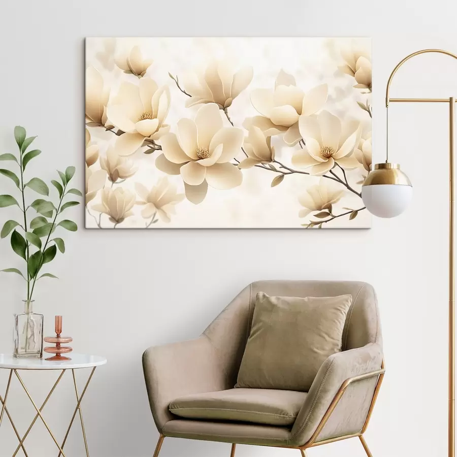 murales de pared Rama de magnolia blanca s43311