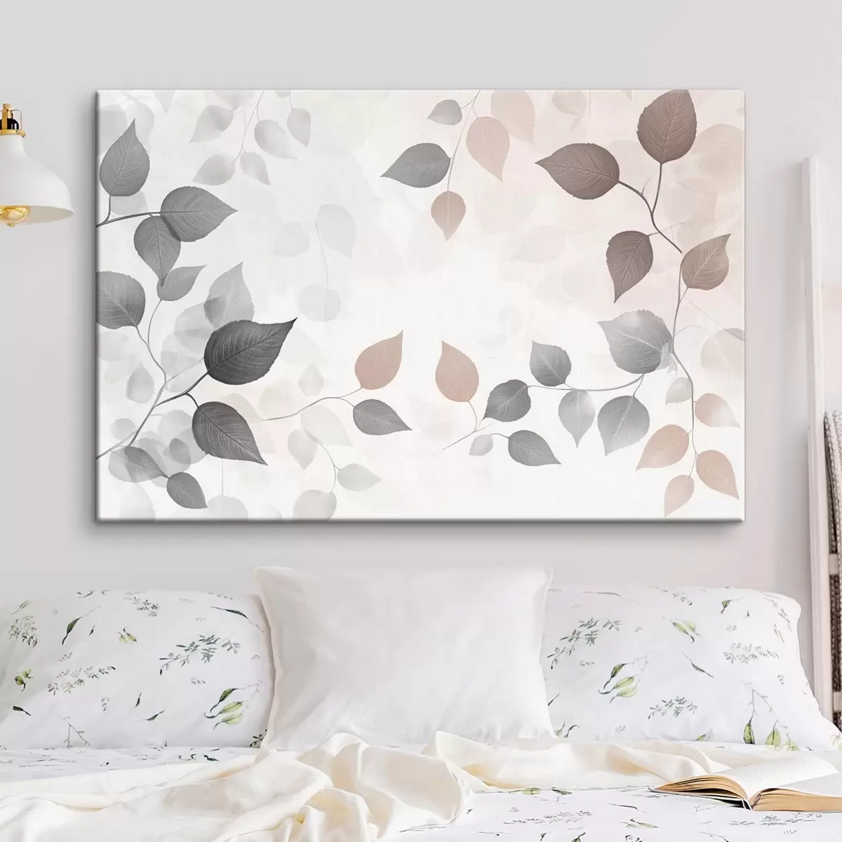 murales de pared Hojas sobre fondo claro s43325