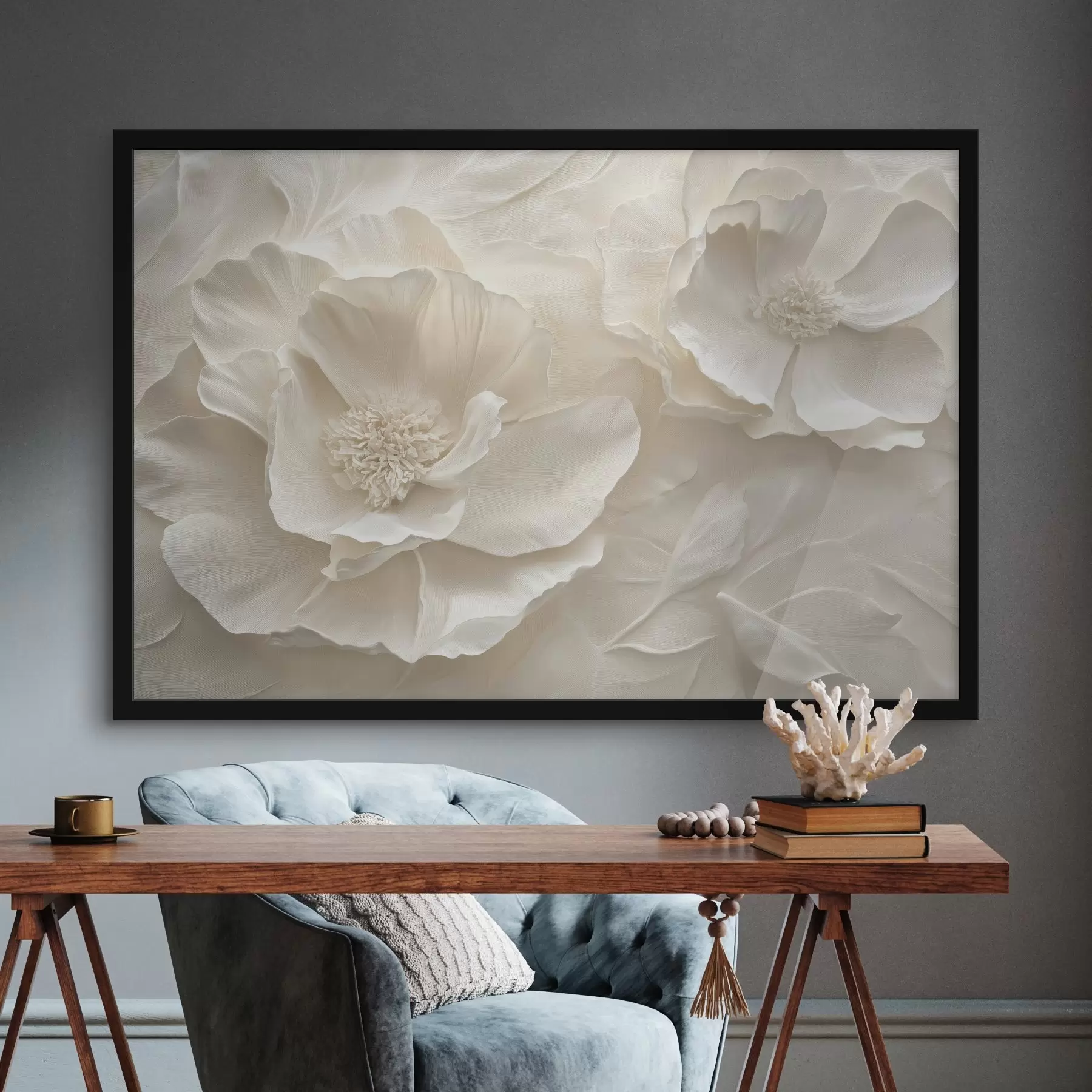 murales de pared Grandes peonías blancas f43312