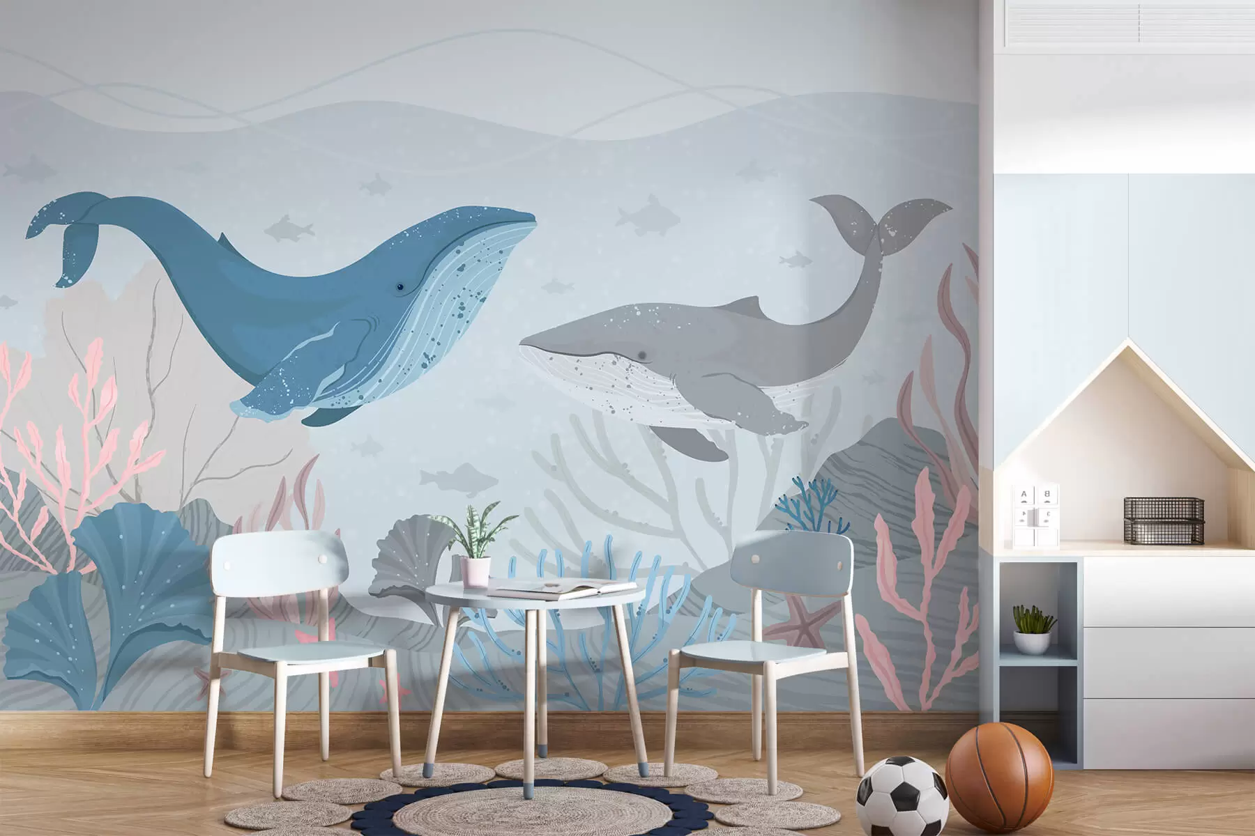 murales de pared Ballenas en el océano  w03378