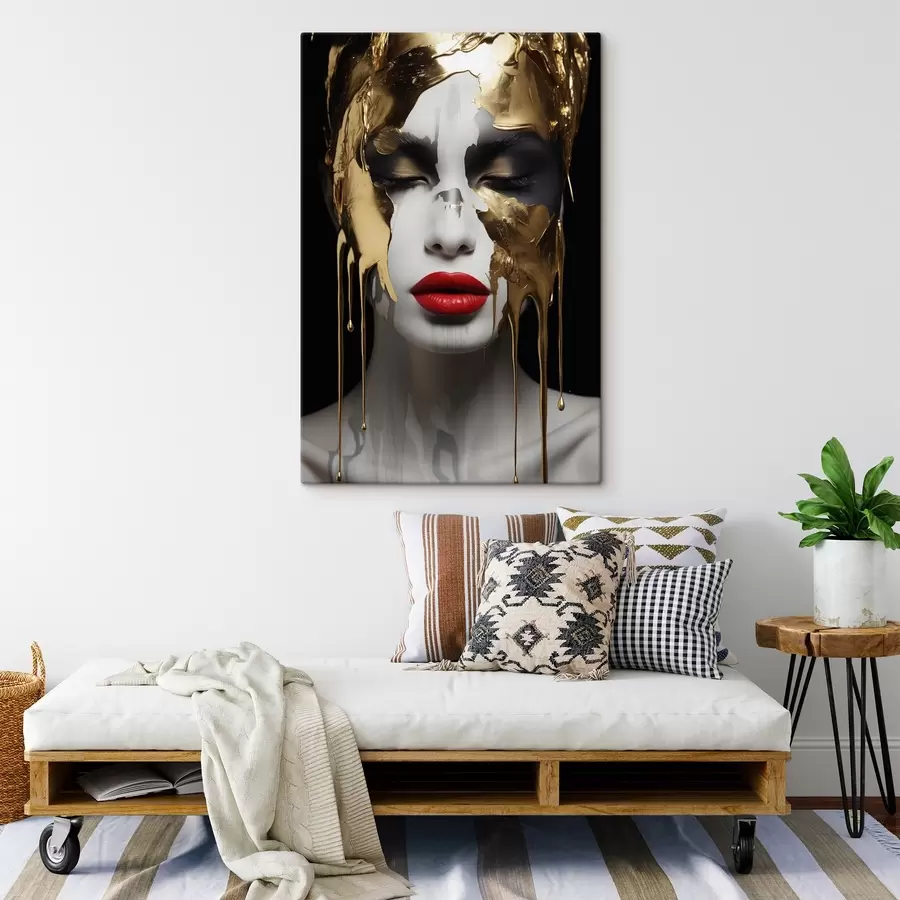 murales de pared Gente, chica con labios rojos s43336