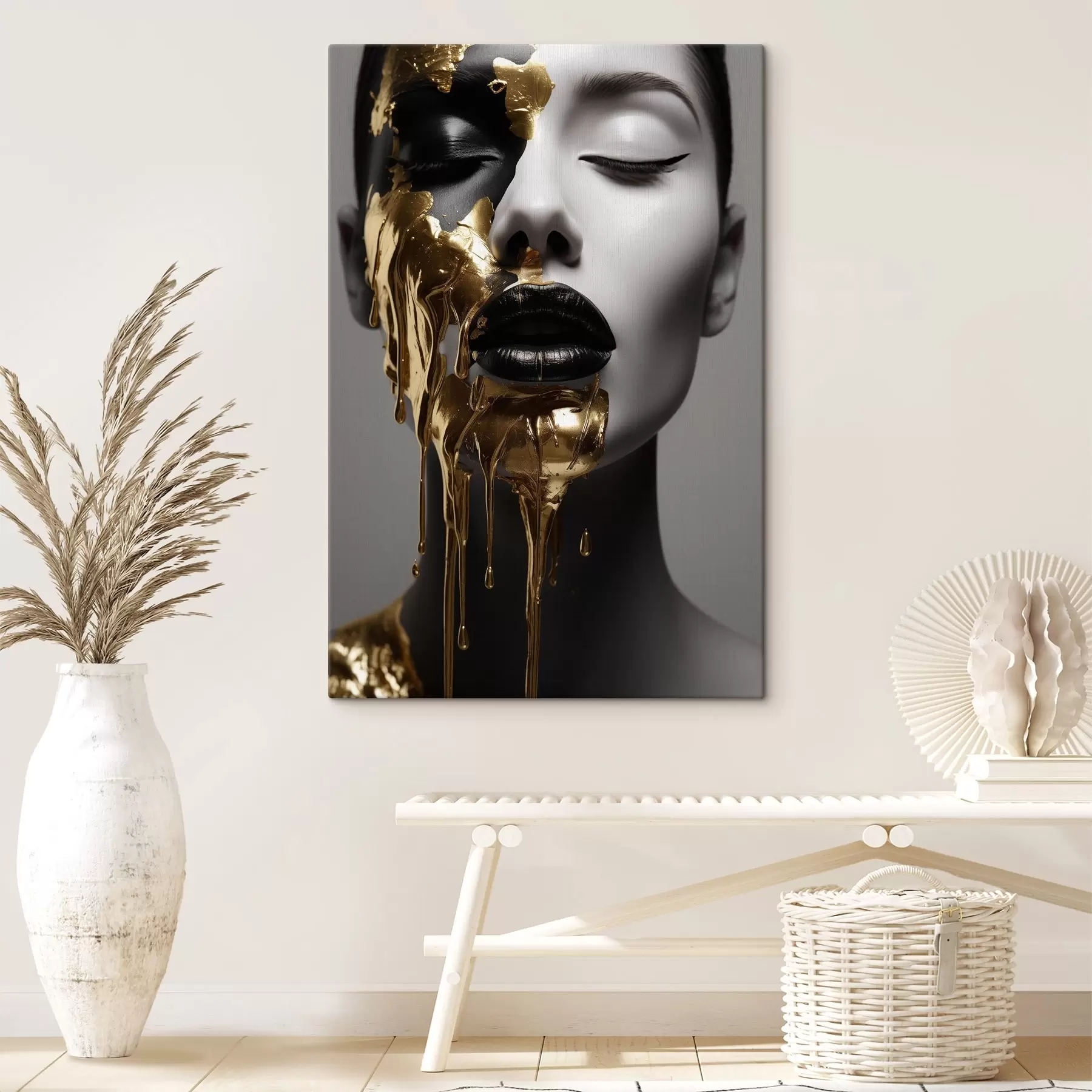 murales de pared Gente, chica con labios negros s43337