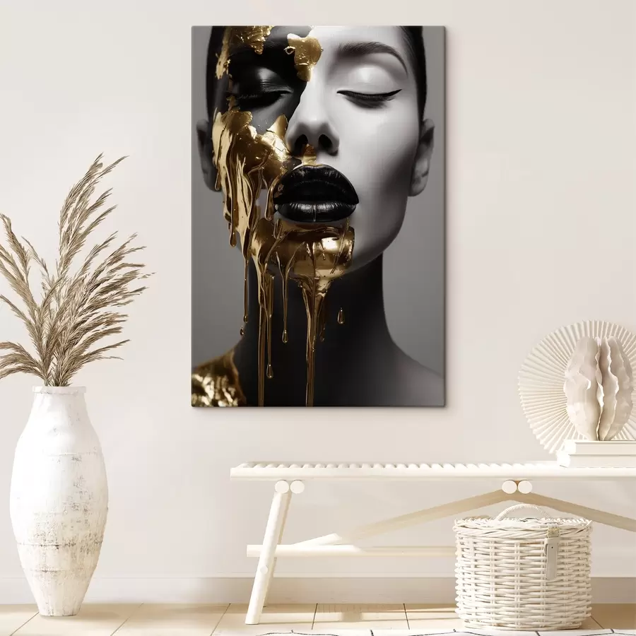 murales de pared Gente, chica con labios negros s43337