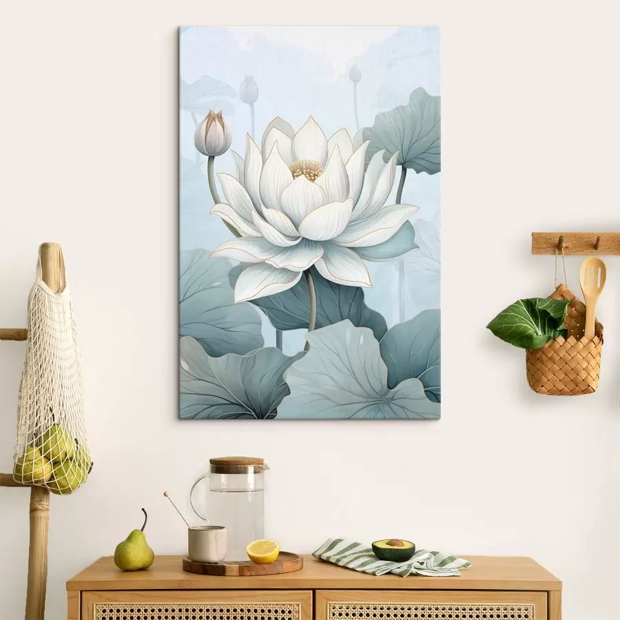 murales de pared Flores de loto, imitación de acuarela s43340