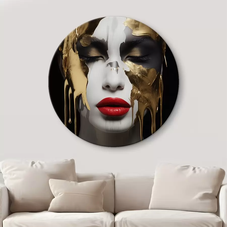 murales de pared Gente, chica con labios rojos r43336