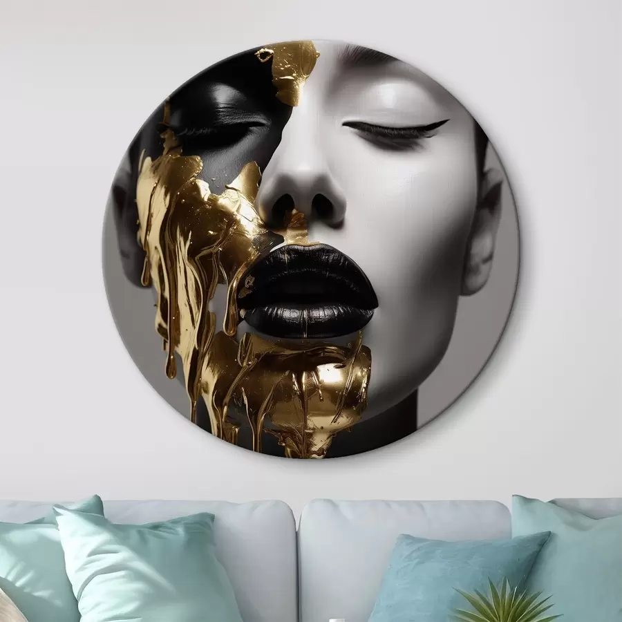 murales de pared Gente, chica con labios negros r43337