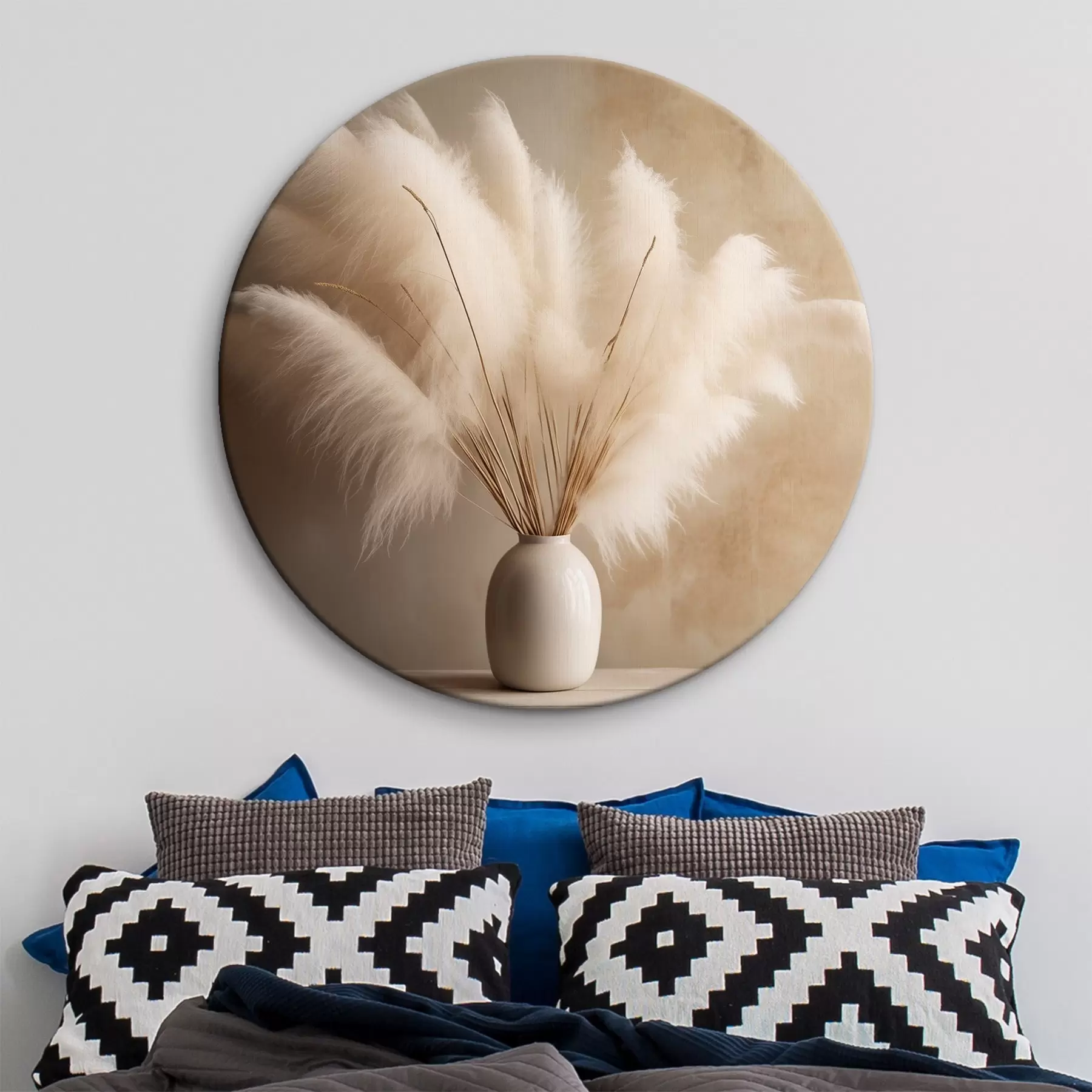 murales de pared Ramas esponjosas de juncos en un jarrón sobre la mesa r43338