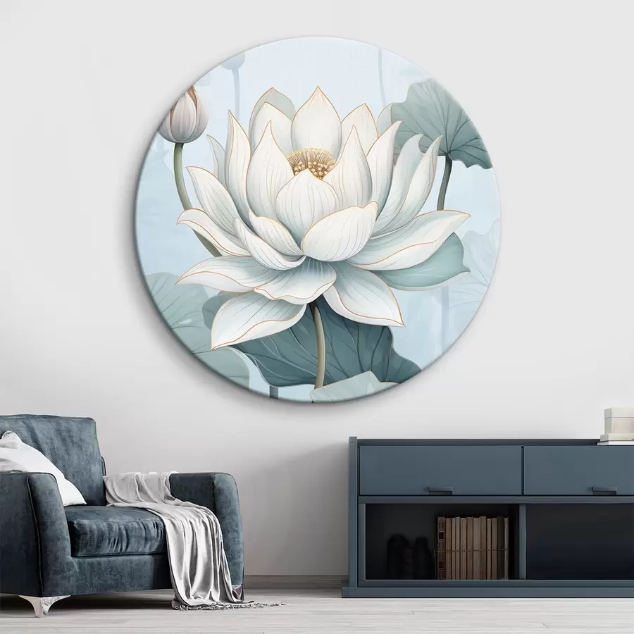 murales de pared Flores de loto, imitación de acuarela r43340