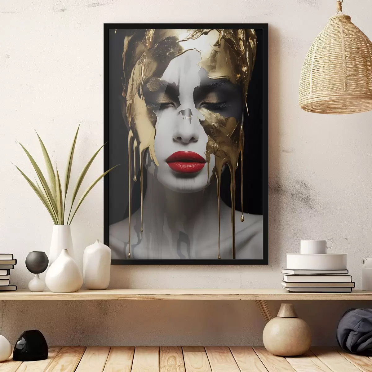 Poster Gente, chica con labios rojos f43336