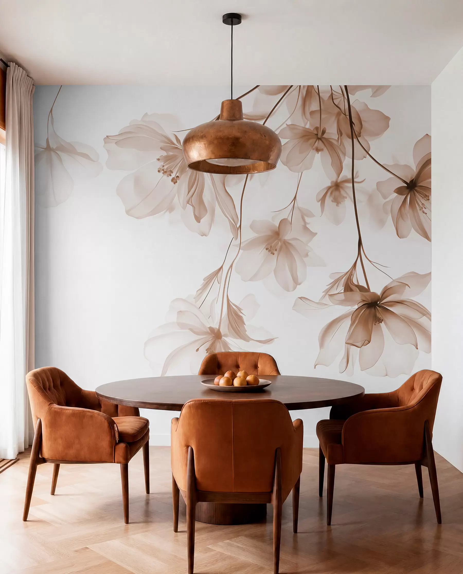 murales de pared Flores colgantes en rosa w08911v1
