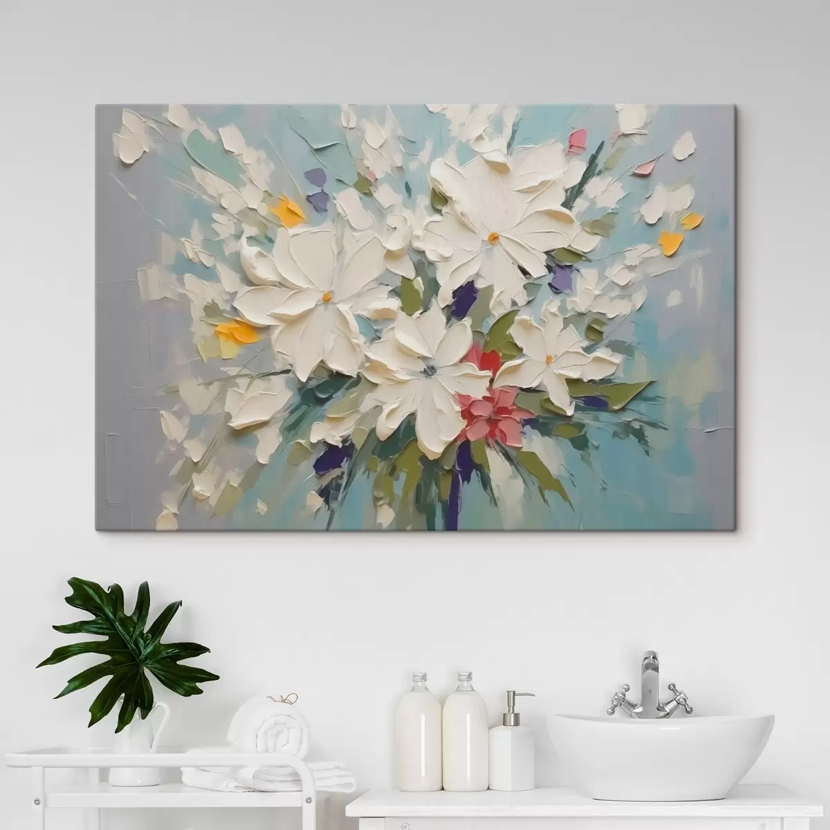 murales de pared Ramo de flores imitación pintura s43348