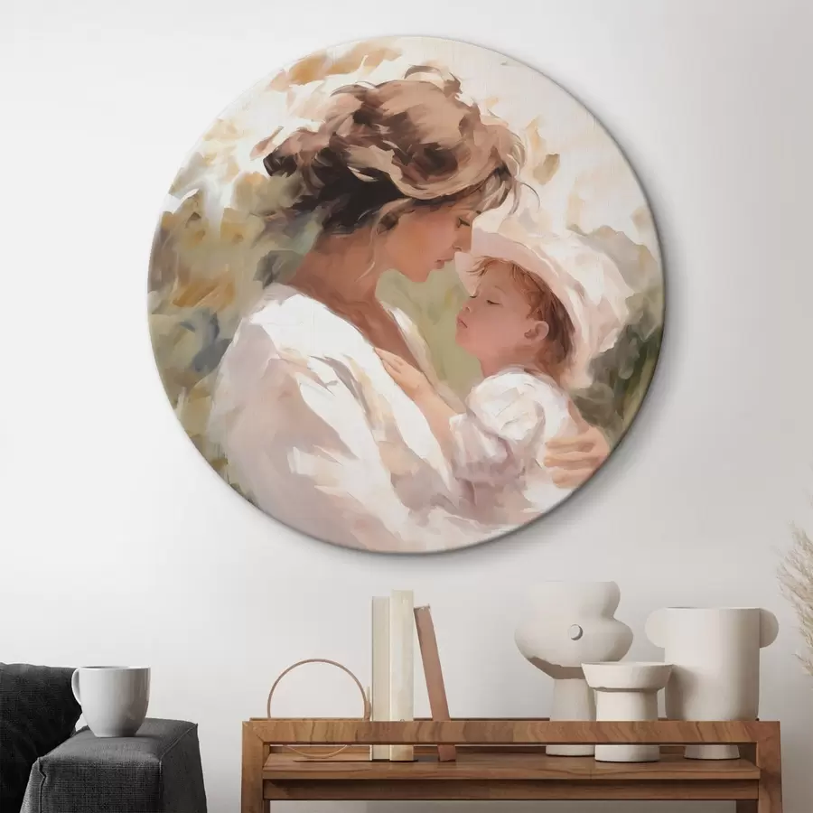 murales de pared Mujer con niño imitación de pintura r43358