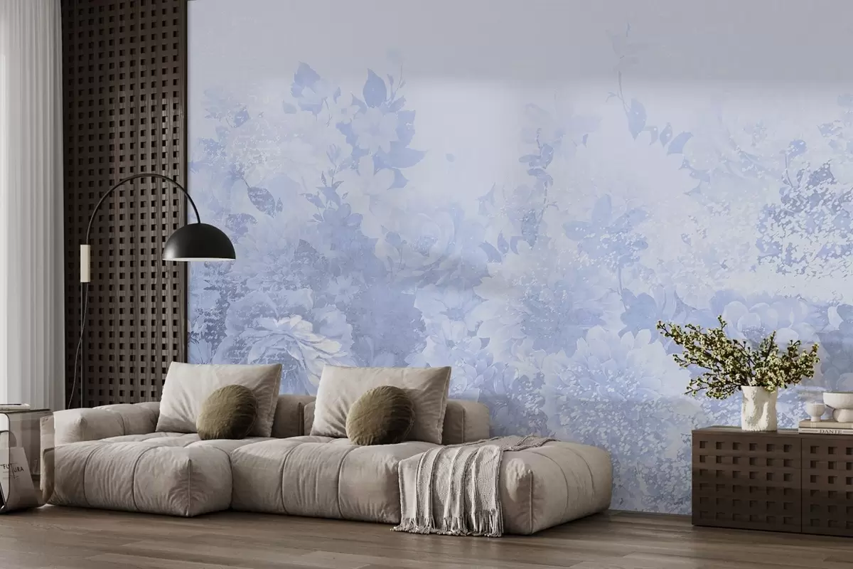 murales de pared Flores delicadas, monocolor y vintage w08925