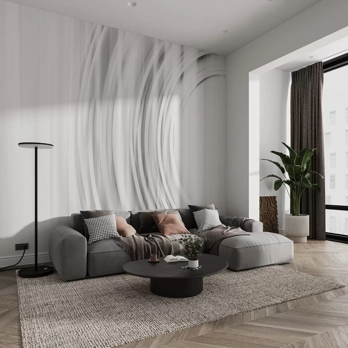 murales de pared Anillos caóticos abstractos w08929v2