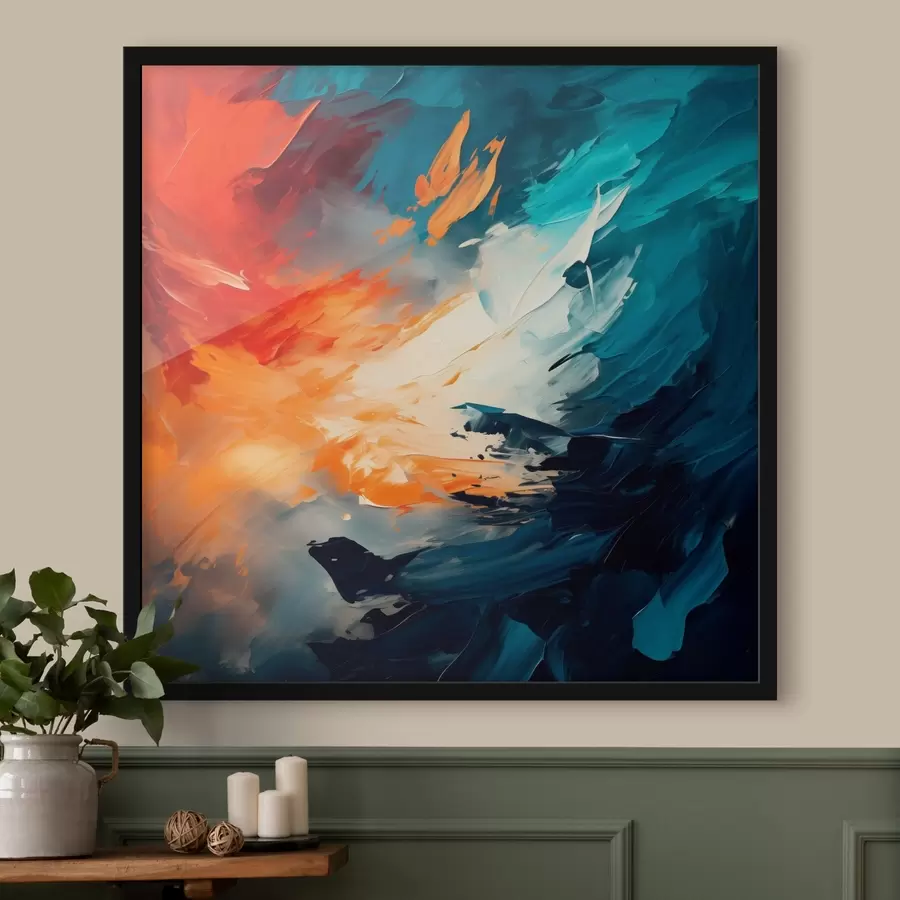 murales de pared Pintura abstracta con grandes pinceladas expresivas f43363