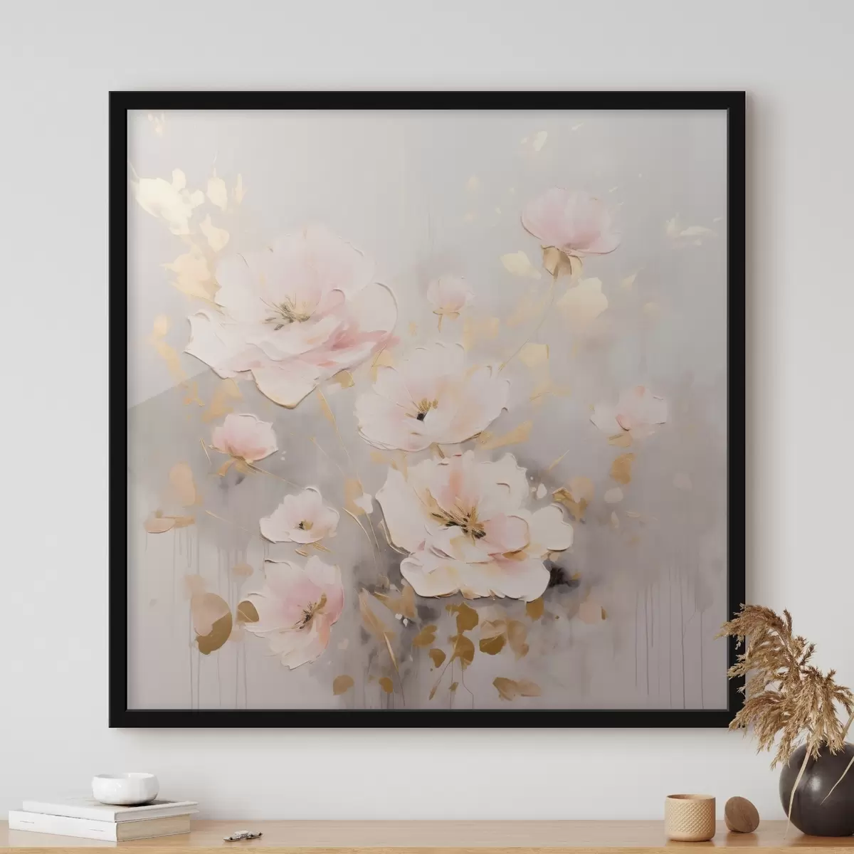 Poster Flores rosas elegantes en estilo pictórico f43372