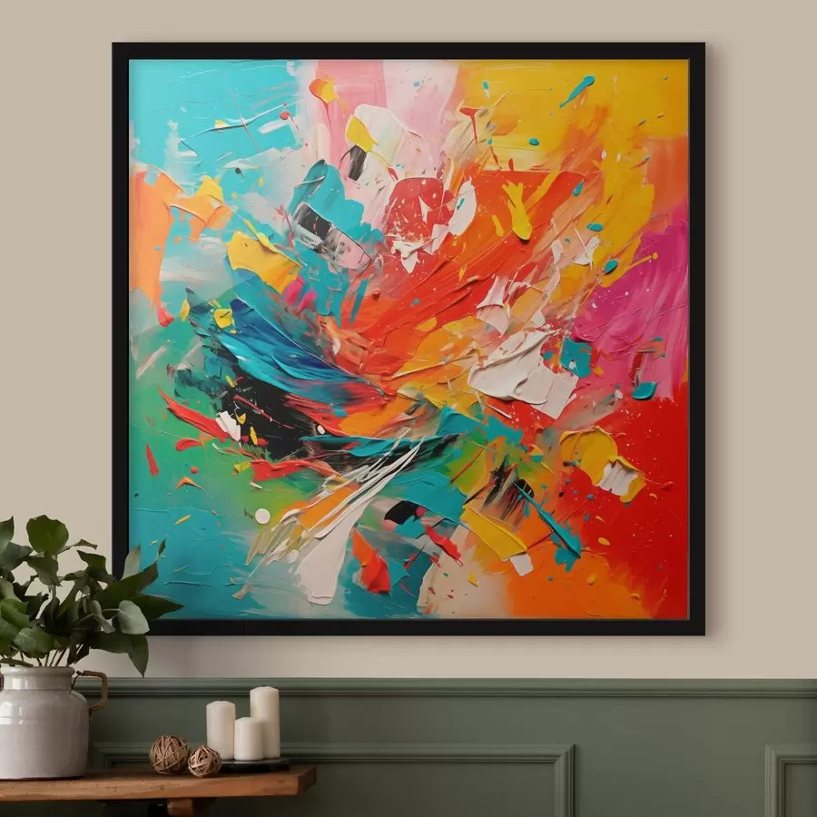 murales de pared Abstracto colorido imitación de pinceladas f43377