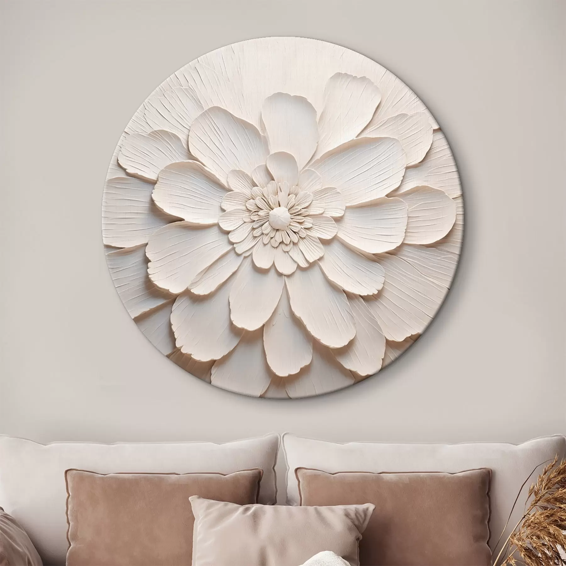 murales de pared Gran flor blanca con pétalos voluminosos r43364