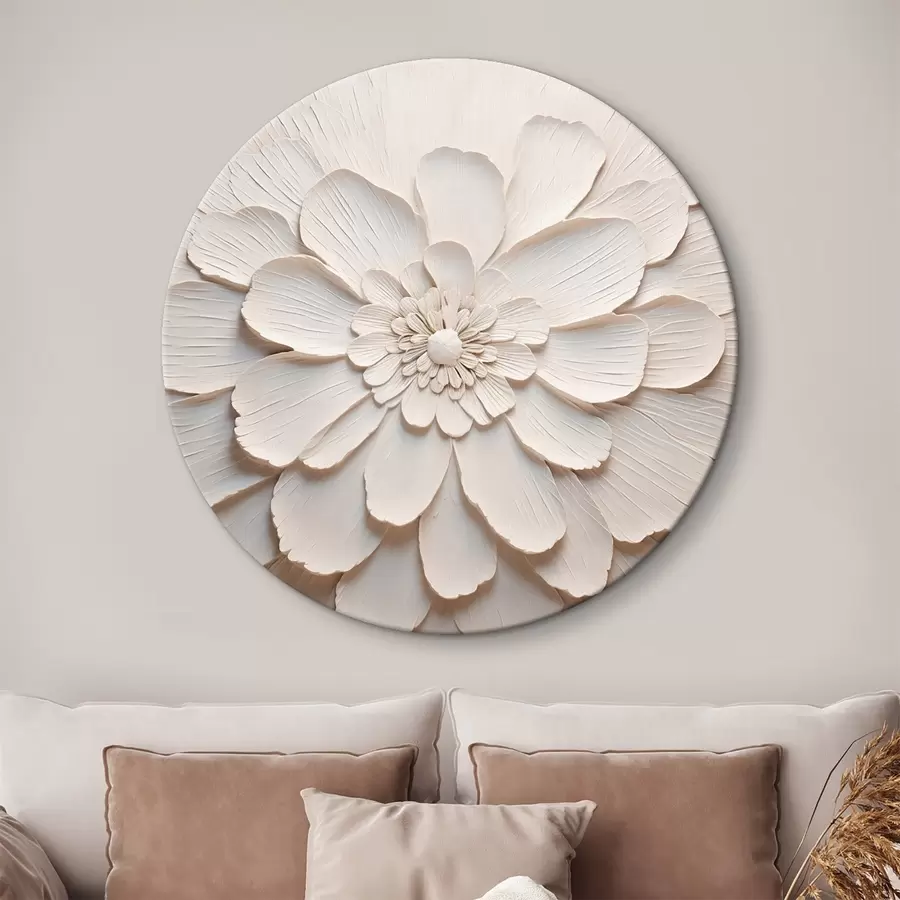 murales de pared Gran flor blanca con pétalos voluminosos r43364