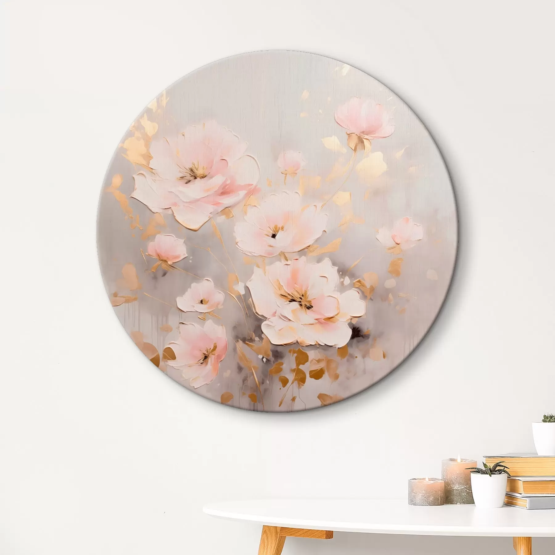 murales de pared Flores rosas elegantes en estilo pictórico r43372