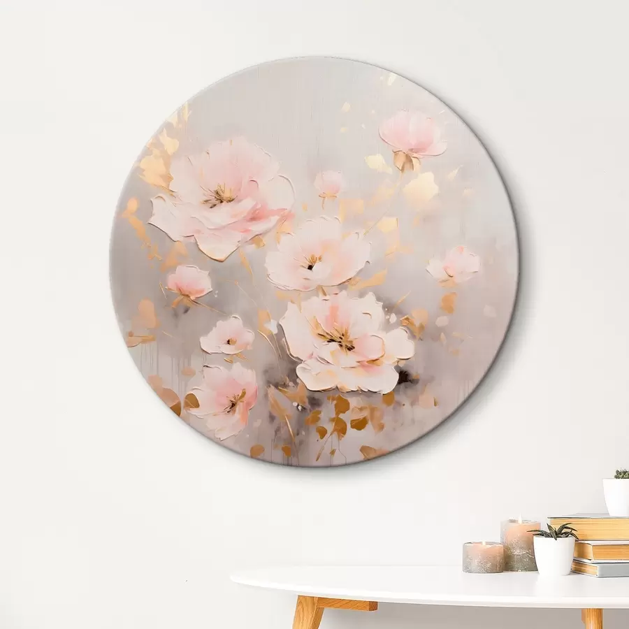 murales de pared Flores rosas elegantes en estilo pictórico r43372