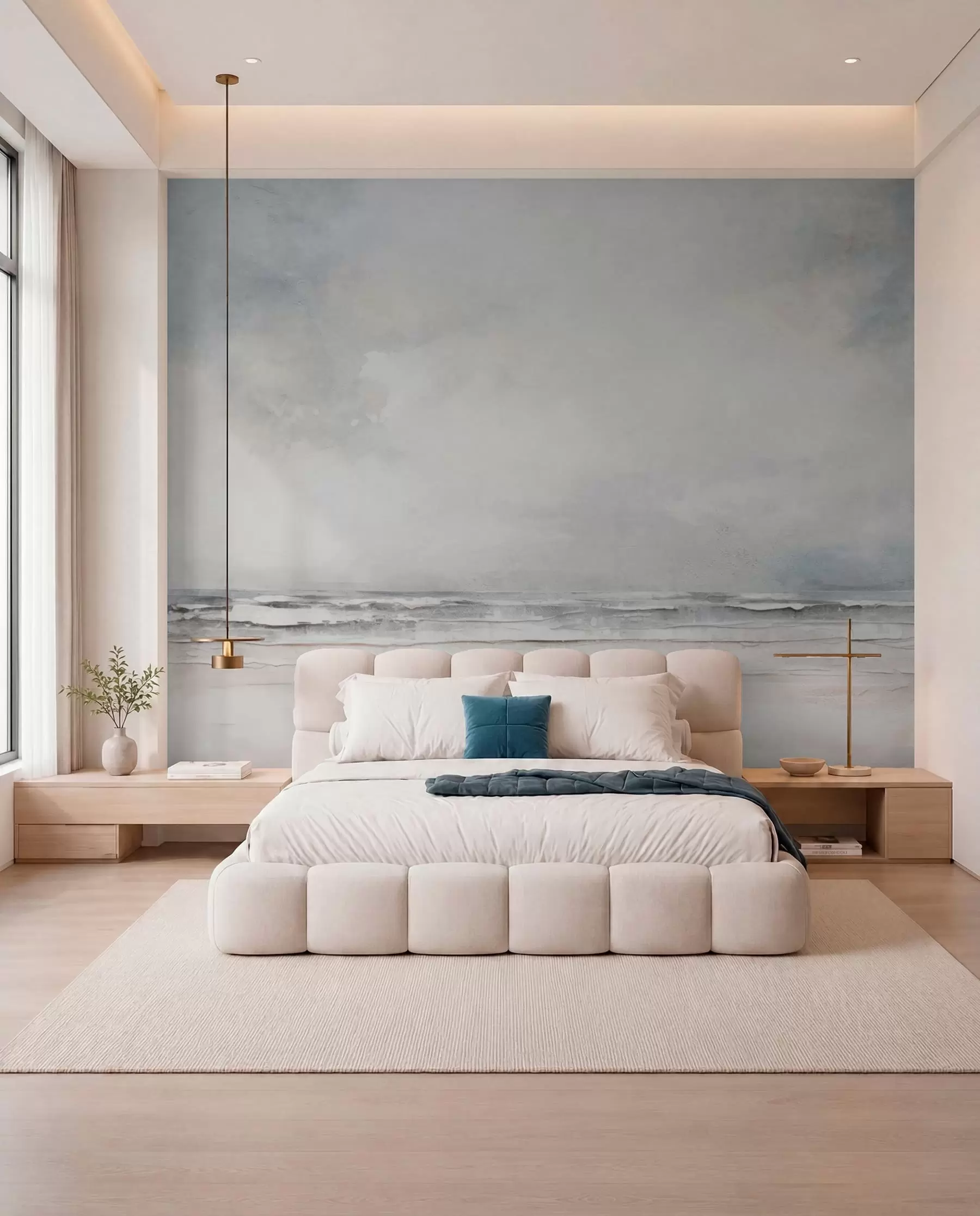 murales de pared Horizonte marino plateado w03441