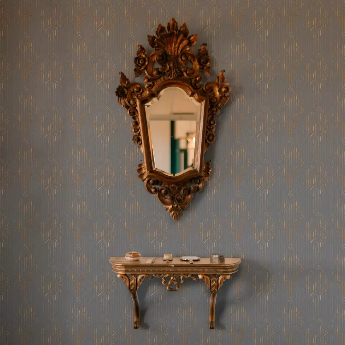 Papel pintado Rombos amarillos rayados a00014