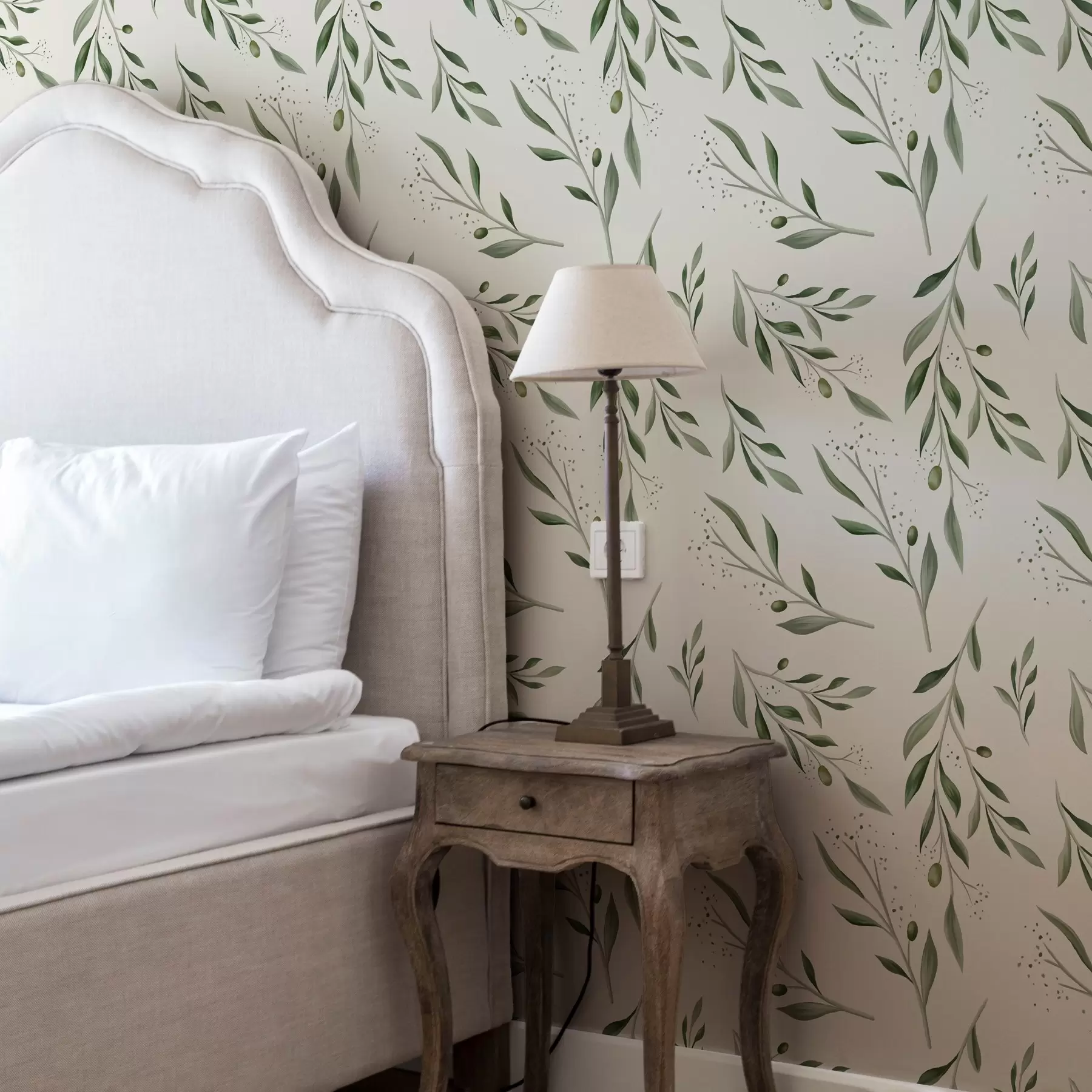 murales de pared Delicadas ramas de olivo verde a00030