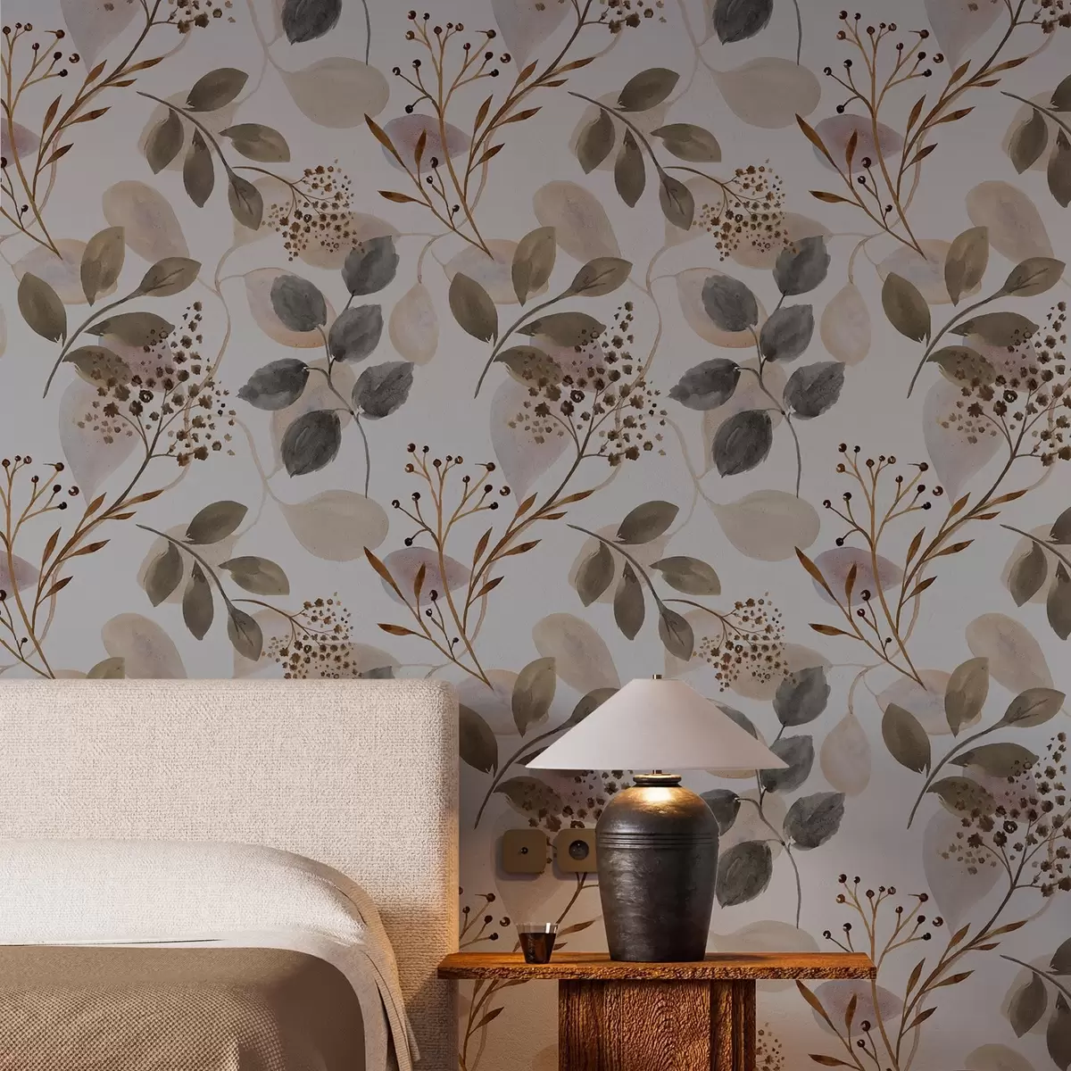 Papel pintado Hojas de otoño en estilo acuarela a00048