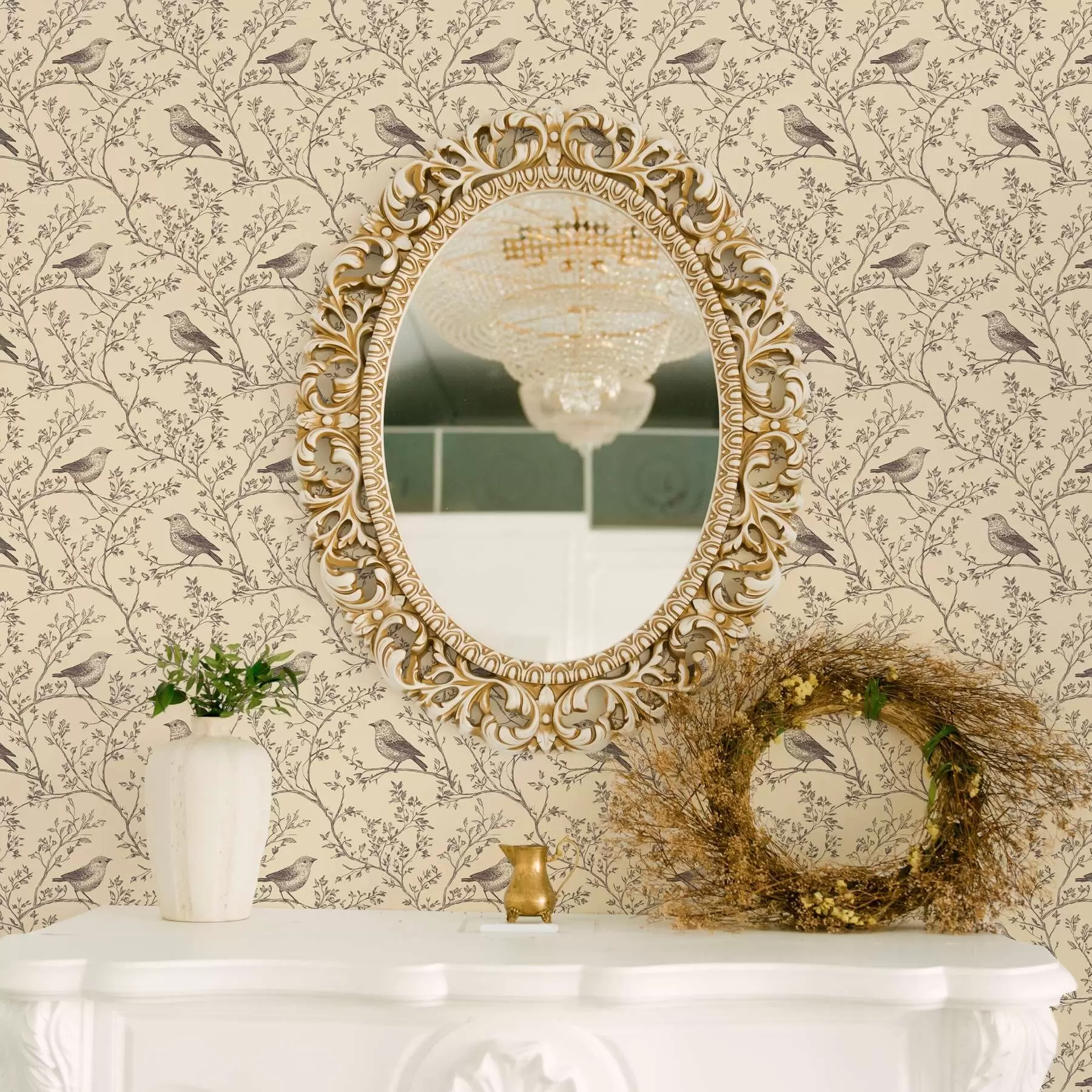 murales de pared Gorriones en las ramas a00066