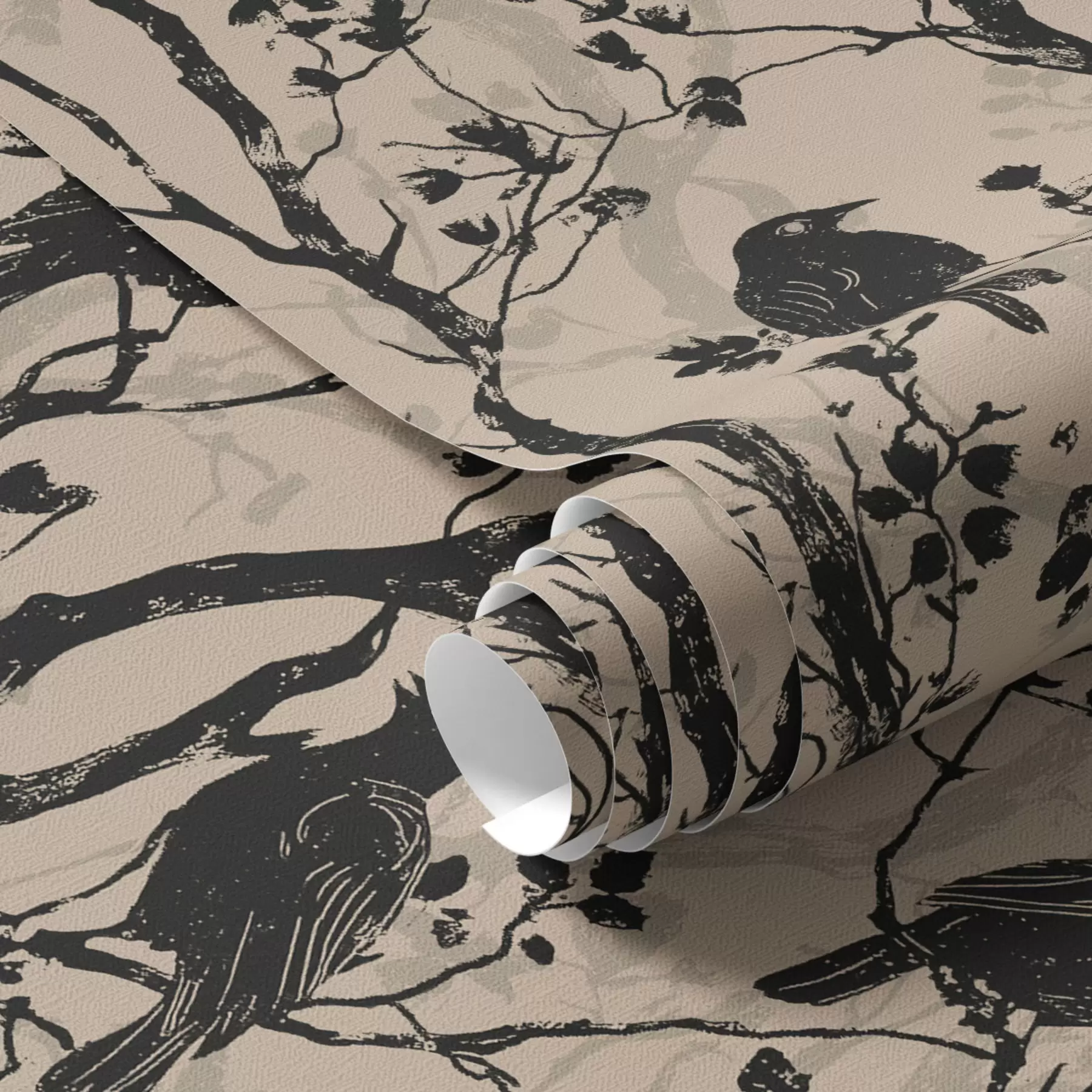 murales de pared Cuervos en las ramas a00082