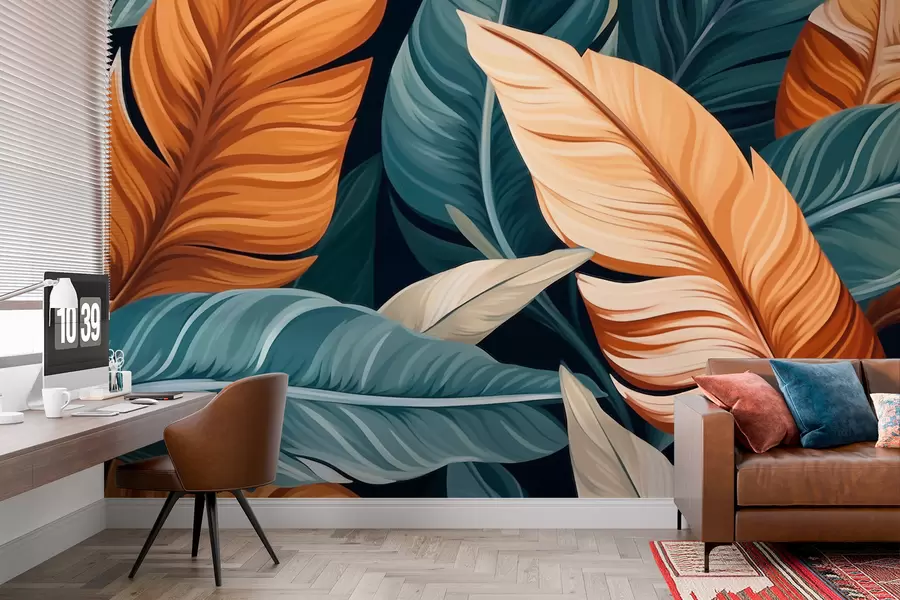 murales de pared Hojas tropicales abstractas w03421