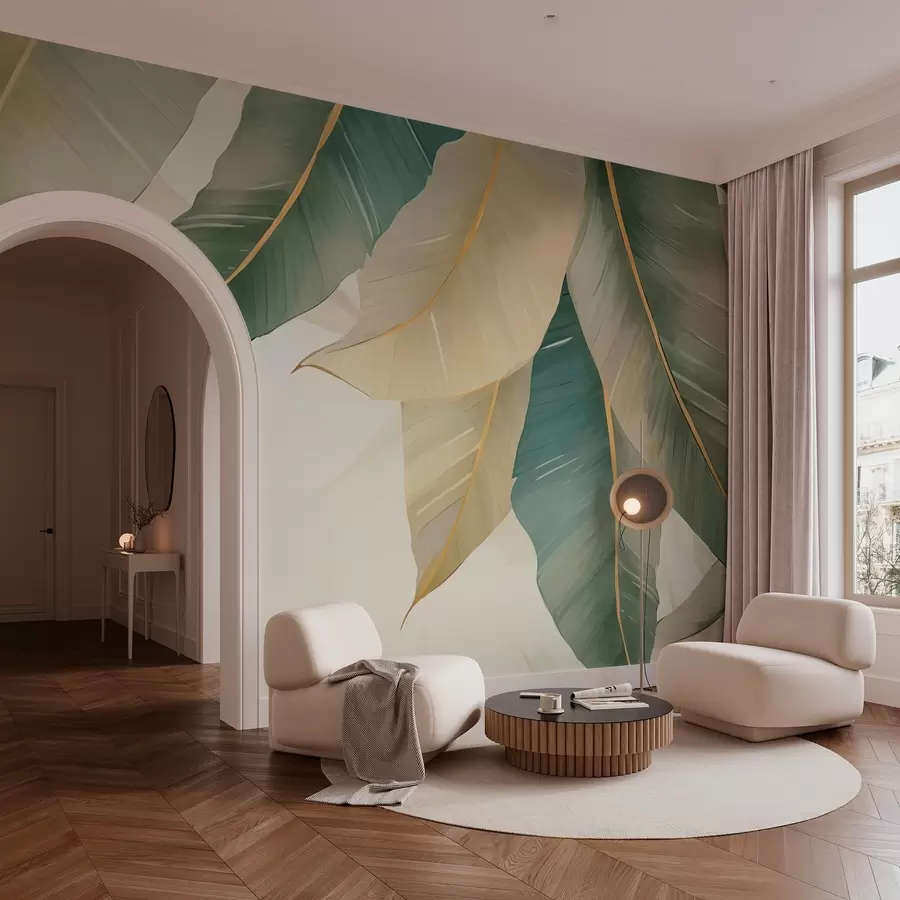 murales de pared Hojas tropicales verdes w03433