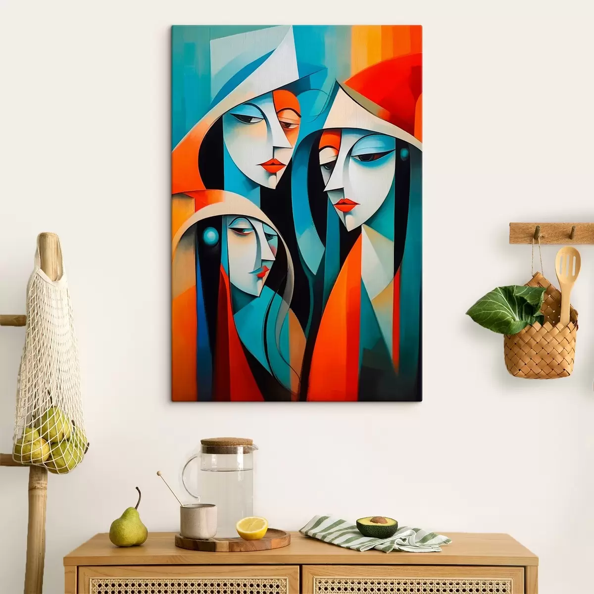 murales de pared Imagen abstracta de retratos femeninos s43411