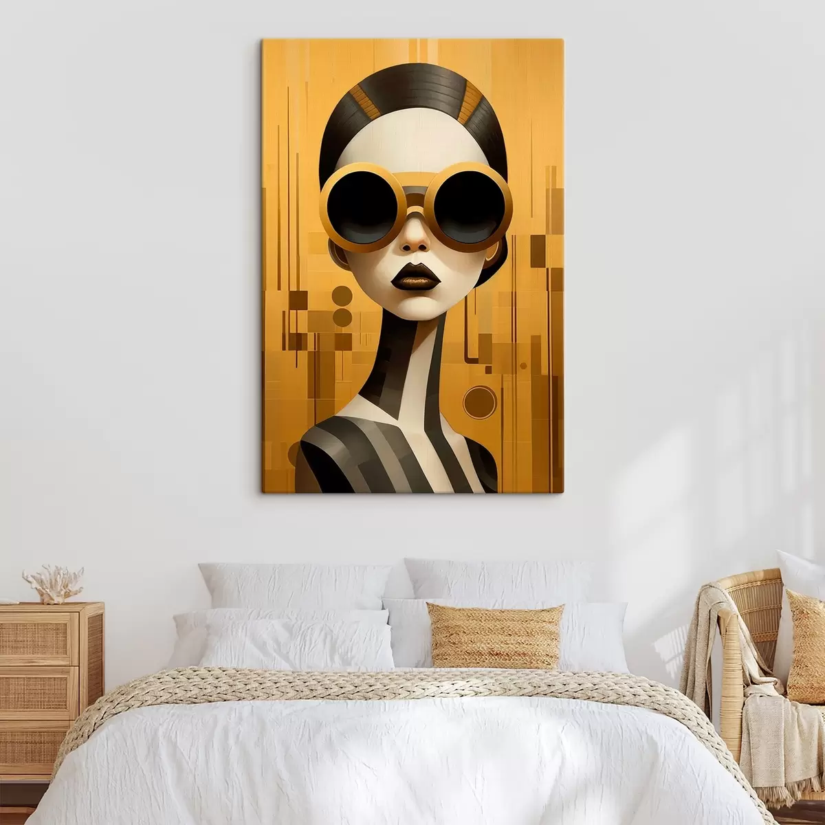 murales de pared Retrato femenino decorativo en estilo retro s43415