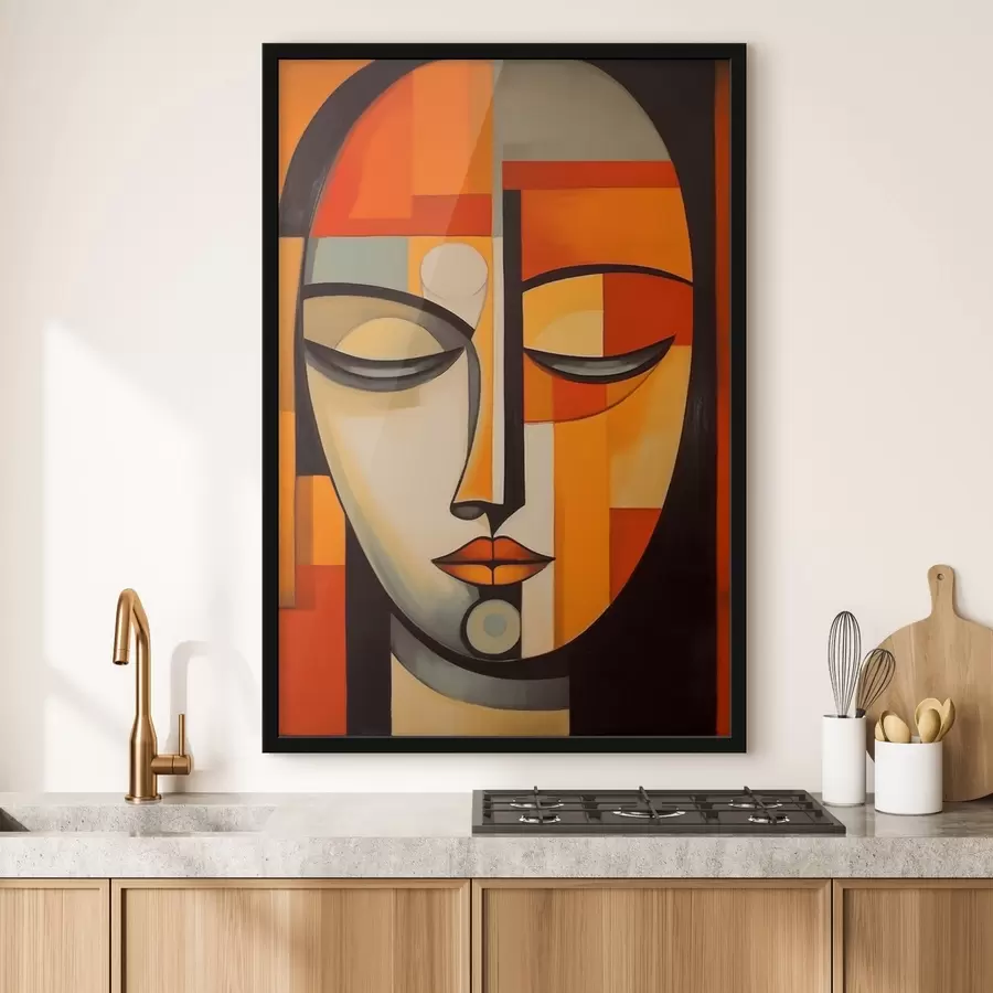 murales de pared Retrato geométrico de estilo modernista f43412