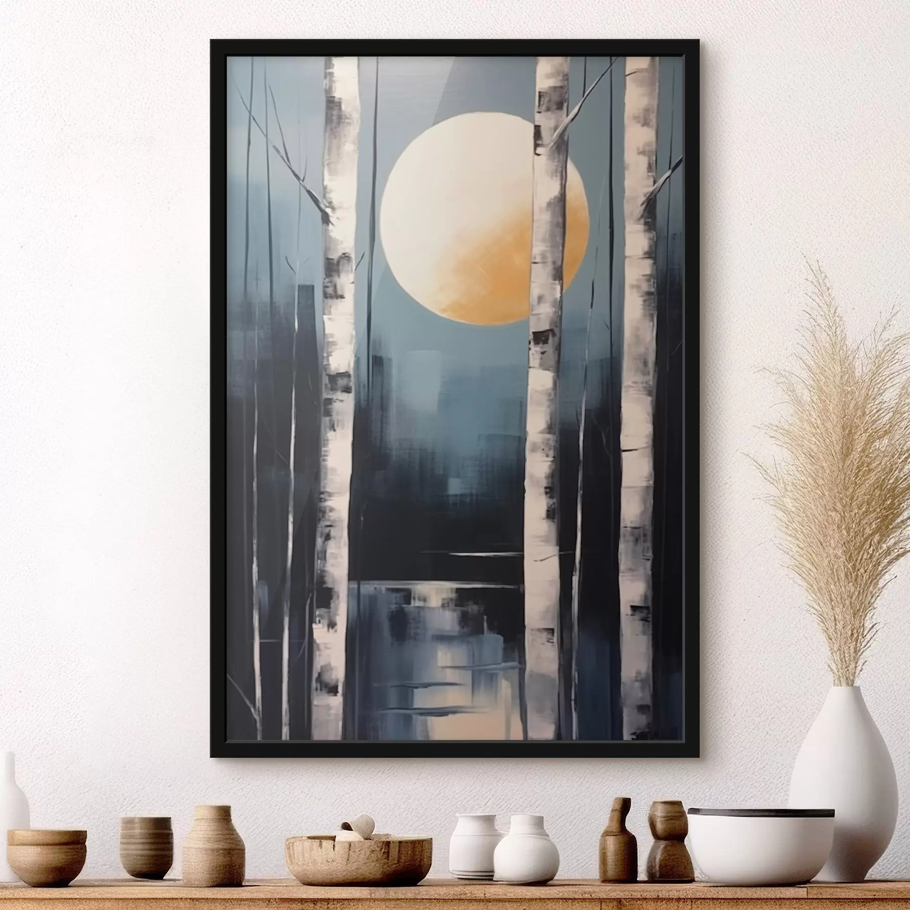 murales de pared Imagen gráfica de un bosque de abedules f43413