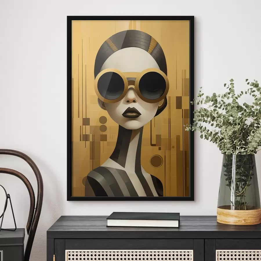 murales de pared Retrato femenino decorativo en estilo retro f43415