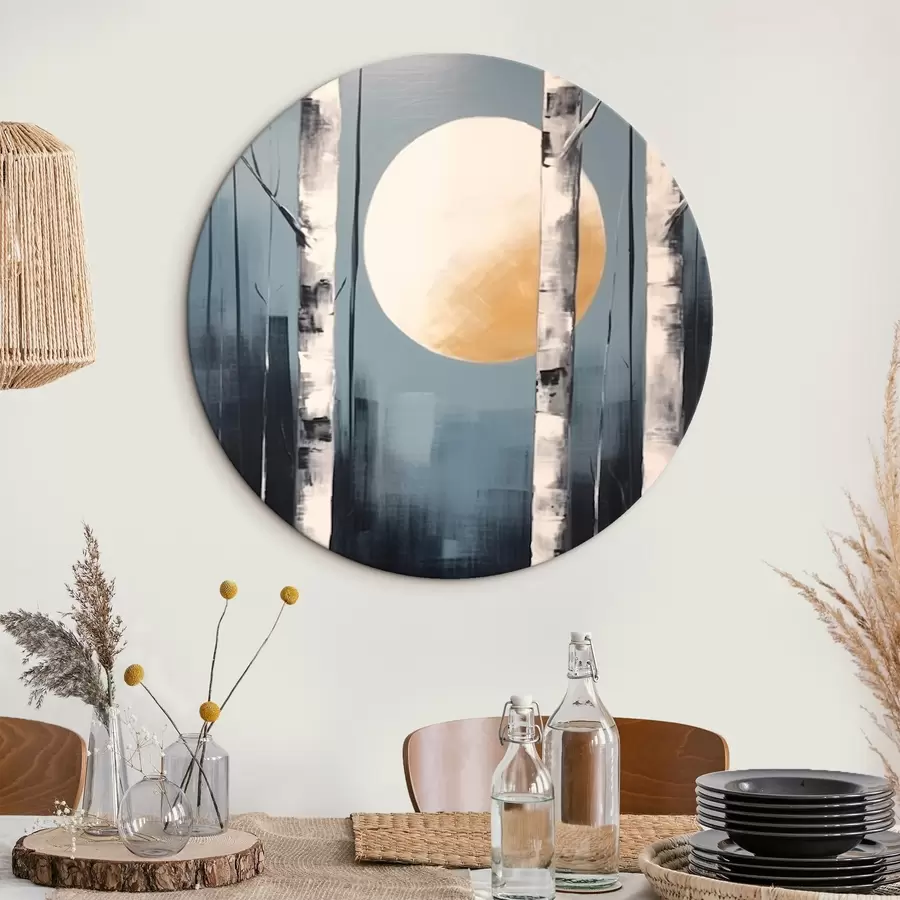 murales de pared Imagen gráfica de un bosque de abedules r43413