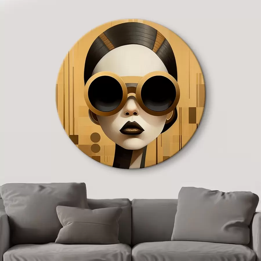 murales de pared Retrato femenino decorativo en estilo retro r43415