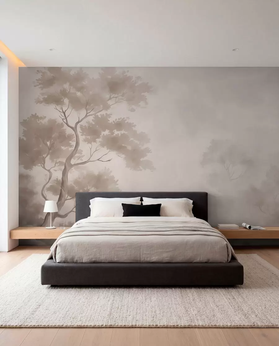 murales de pared Árbol imitación de acuarela difuminada  w03471v1