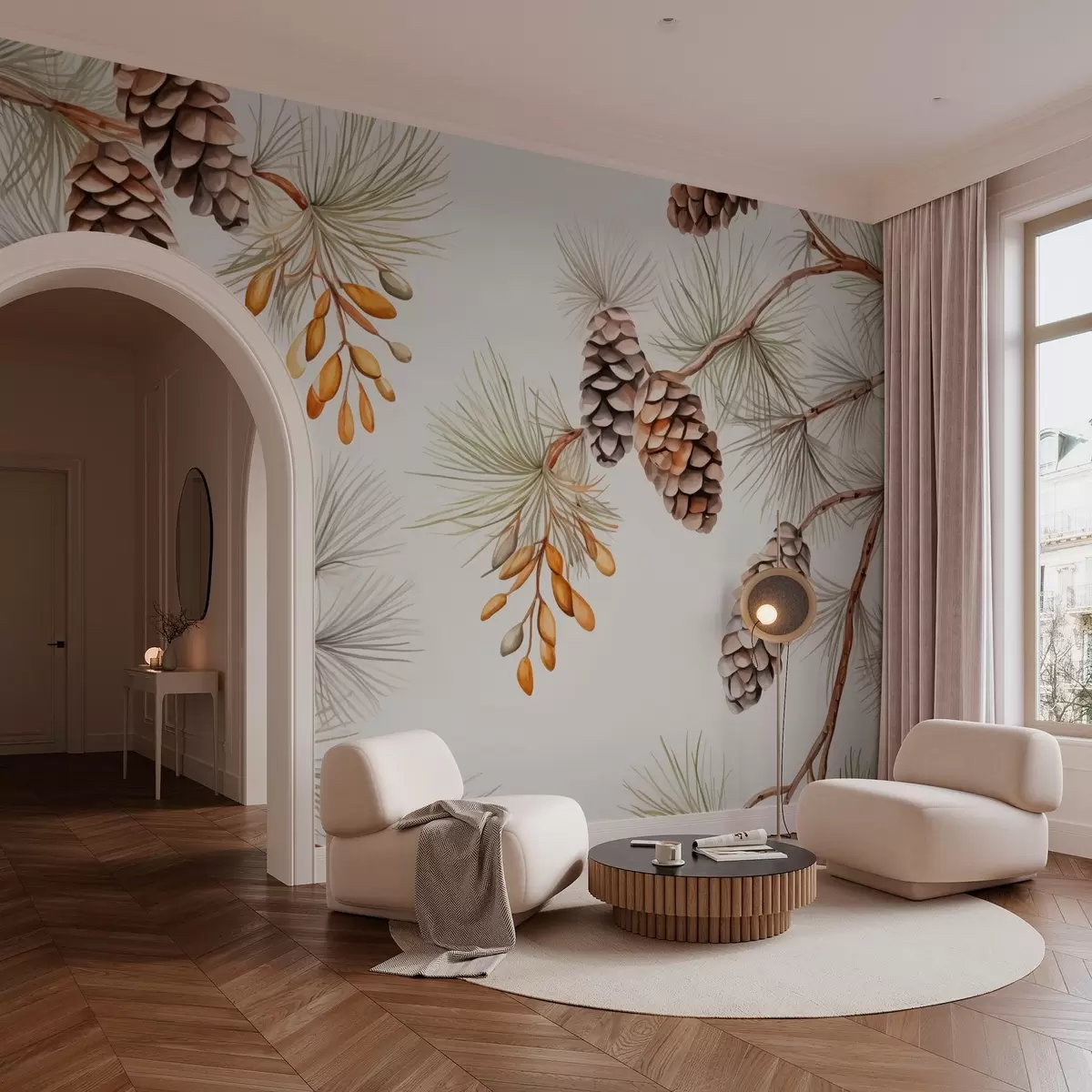 murales de pared Acuarela imitación piñas w03462