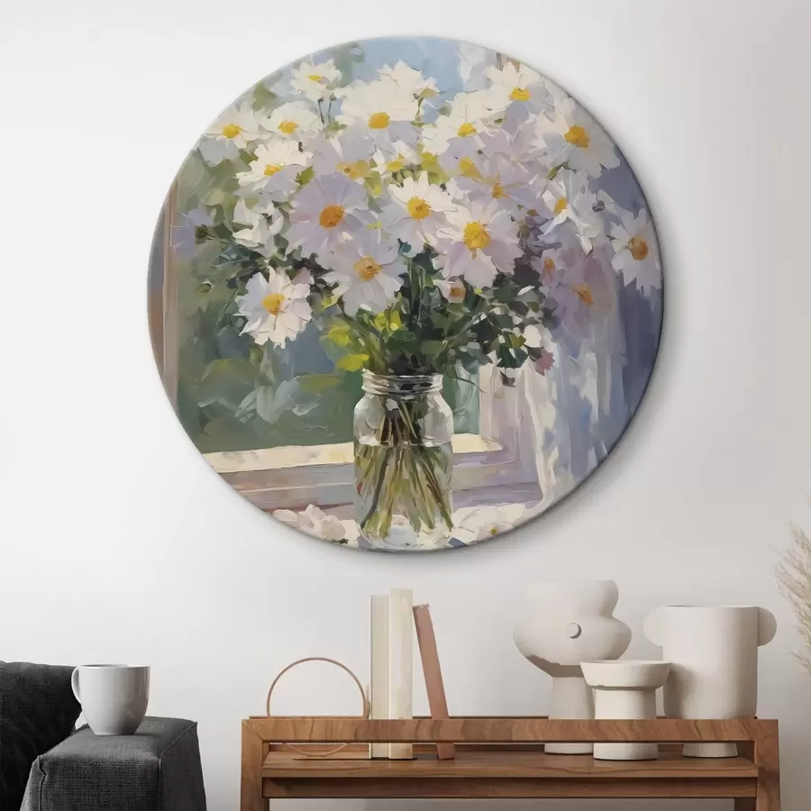 murales de pared Margaritas en un jarrón imitación de pintura r43434