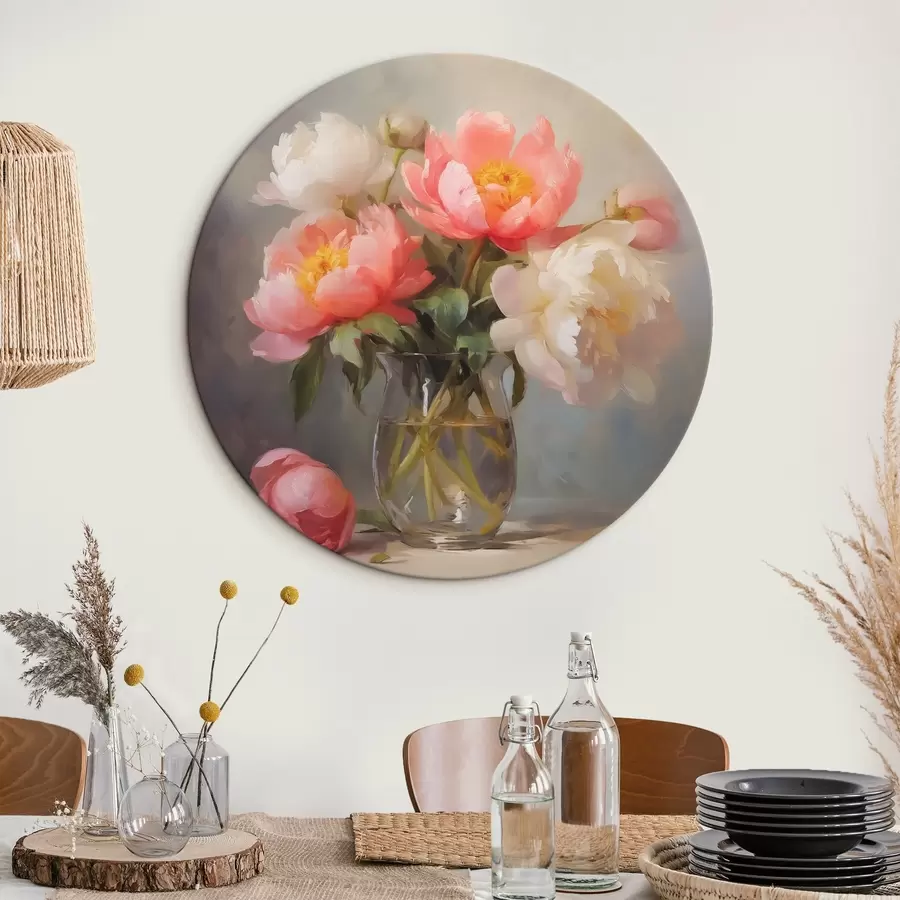 murales de pared Peonías en un jarrón imitación pintura r43438